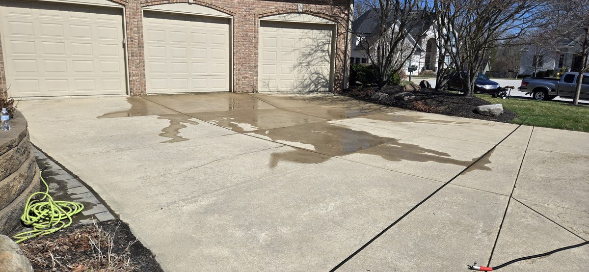 Garage and driveway power washing