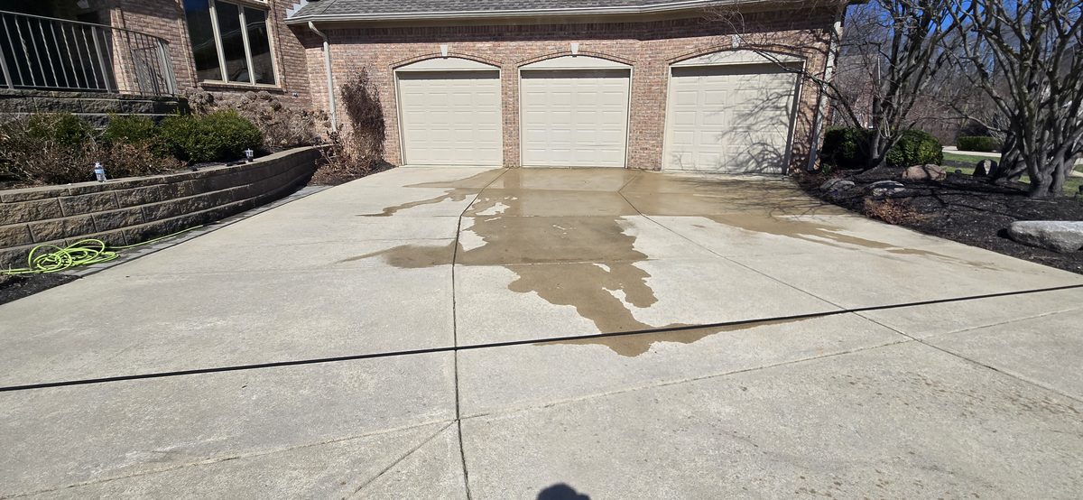 Garage and driveway power washing