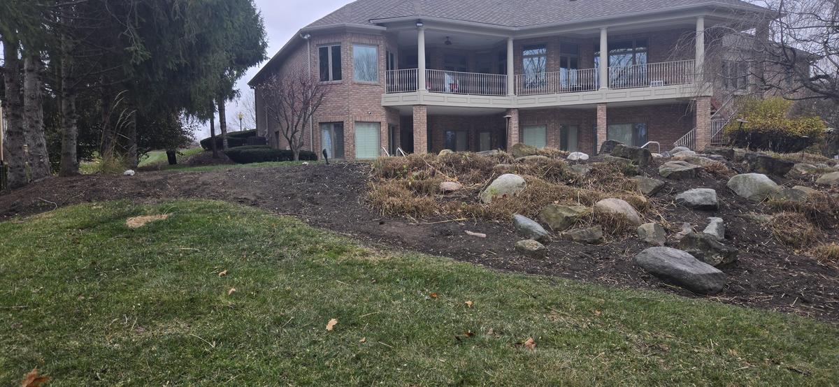 Retaining wall project before work